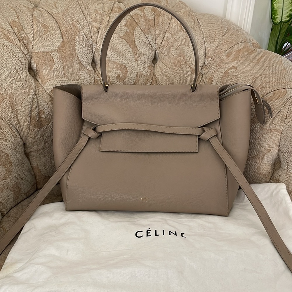 Celine Small Belt Bag | Grained Calfskin, Taupe | #OldCeline